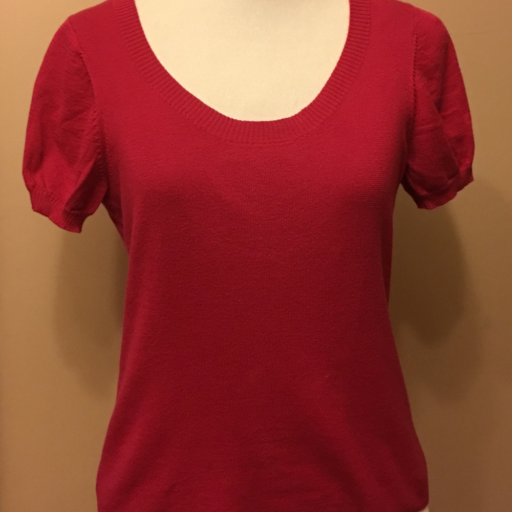 Ann Taylor Loft Deep Pink Stretch Blouse